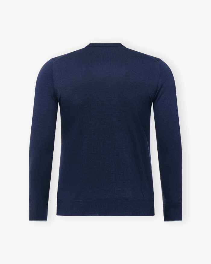 LES HOMMES D'AMSTERDAM LHDA - Round neck silk cotton - Navy