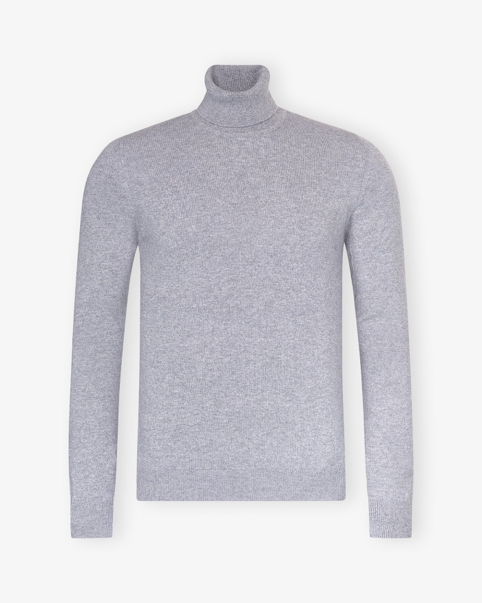 FEDELI Fedeli - Turtleneck full cashmere - Light grey