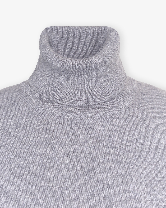 FEDELI Fedeli - Turtleneck full cashmere - Light grey