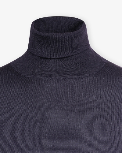 Fedeli - Turtleneck super 140 merino wool - Navy