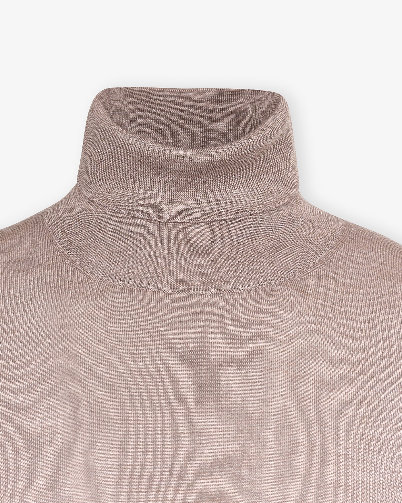 Fedeli - Turtleneck super 140 merino wool - Taupe