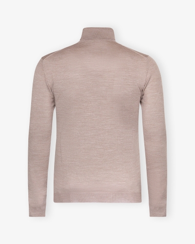 Fedeli - Turtleneck super 140 merino wool - Taupe
