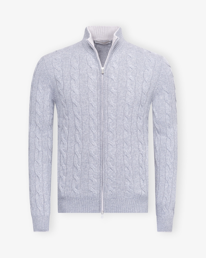 LES HOMMES D'AMSTERDAM LHDA - Vest with zip - Cashmere - Grey