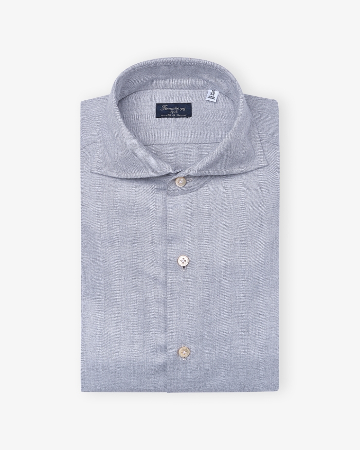 FINAMORE Finamore - Shirt Eduardo Napoli - Flannel - Grey