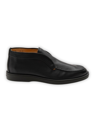 Santoni - Black deerskin desert boot - Black