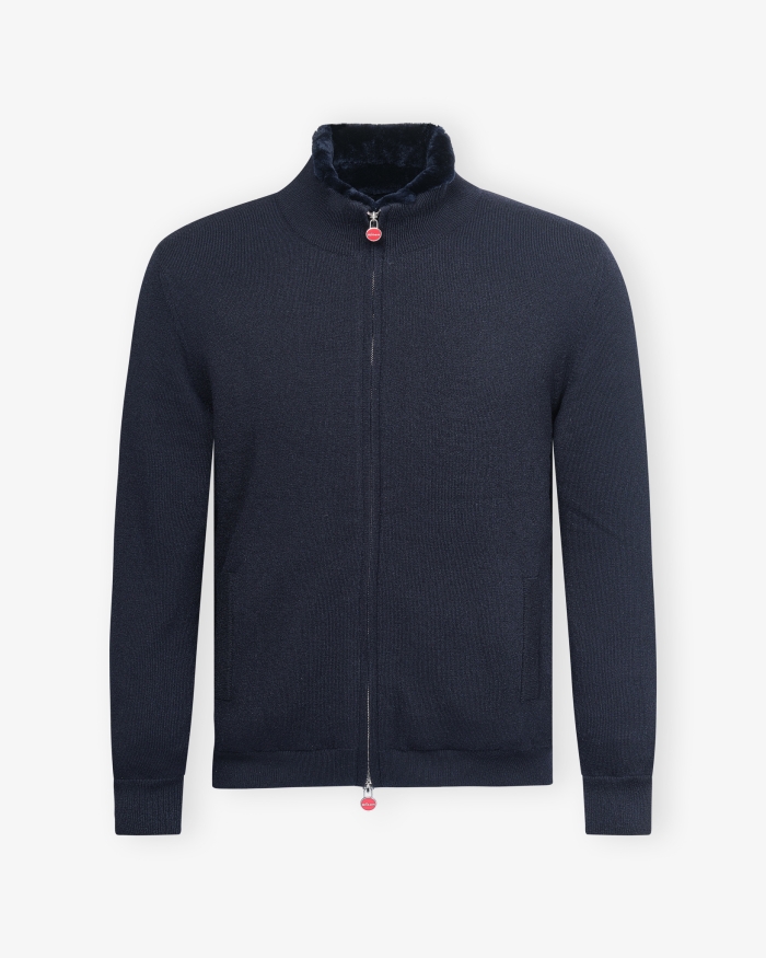 KITON Kiton - Blouson shearling - Full cashmere - Navy