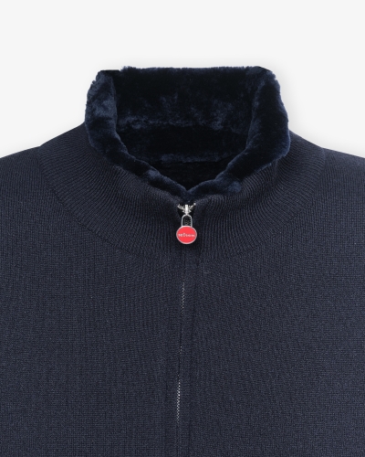 Kiton - Blouson shearling - Full cashmere - Navy