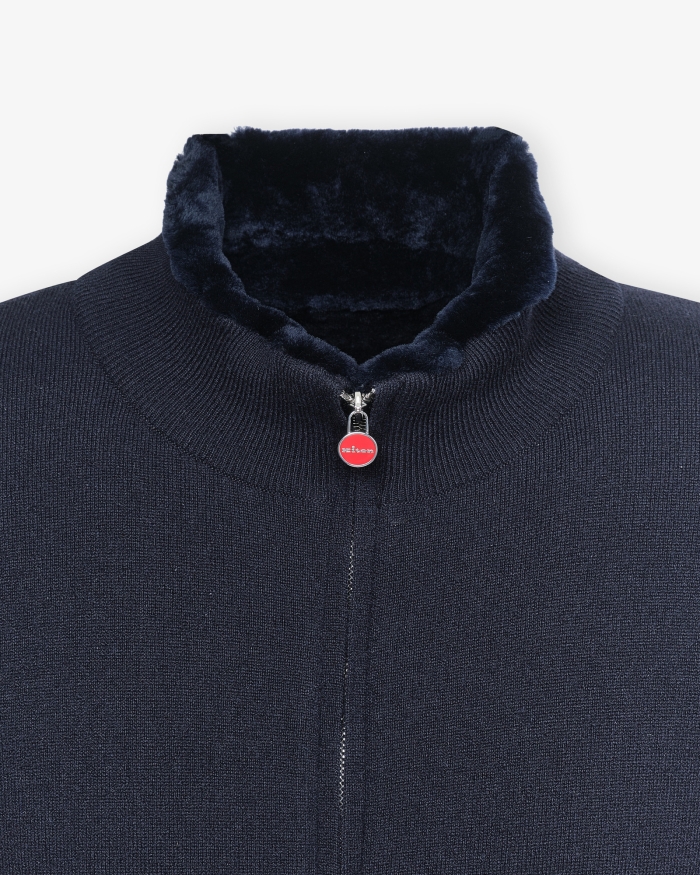 KITON Kiton - Blouson shearling - Full cashmere - Navy