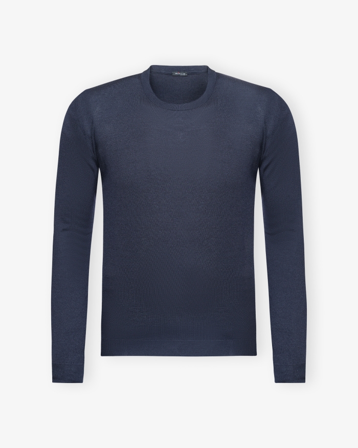 KITON Kiton - Jersey round neck - Cashmere silk - Navy