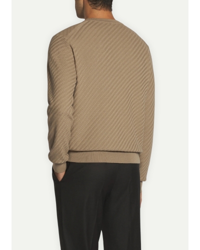 Brioni - Round neck cotton silk and cashmere - Taupe
