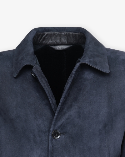Brioni - Shearling coat lambskin - Navy