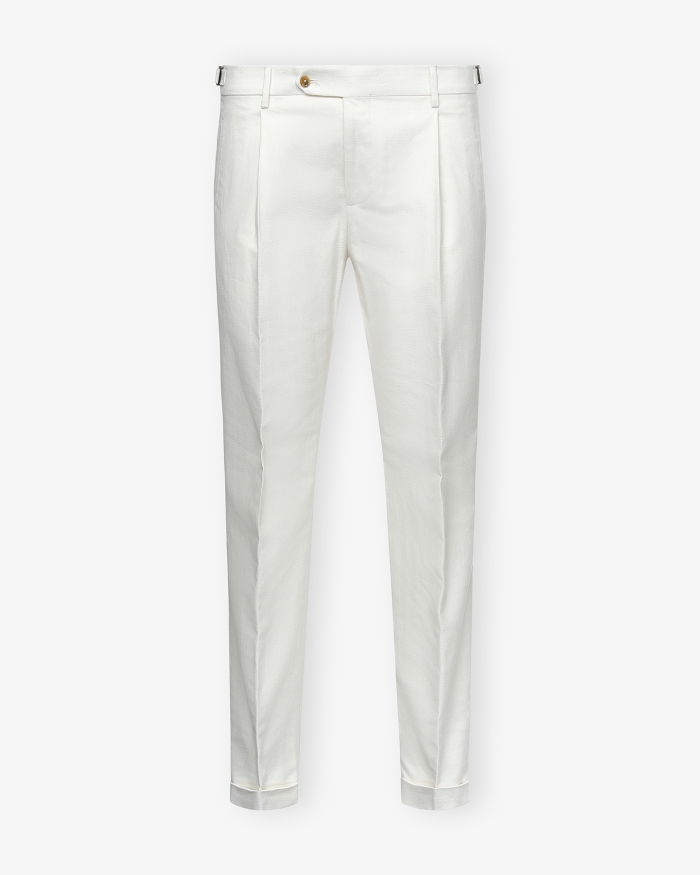 BERWICH Berwich - Trousers retrolong cotton - Cream white