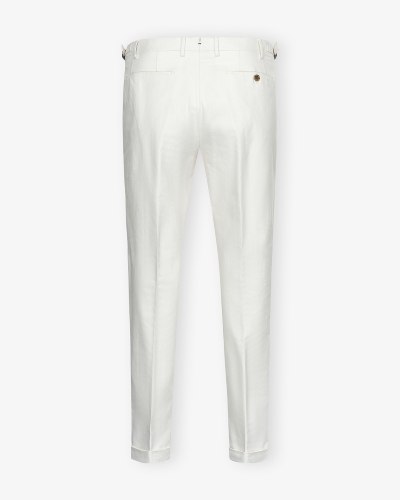 Berwich - Trousers retrolong cotton - Cream white