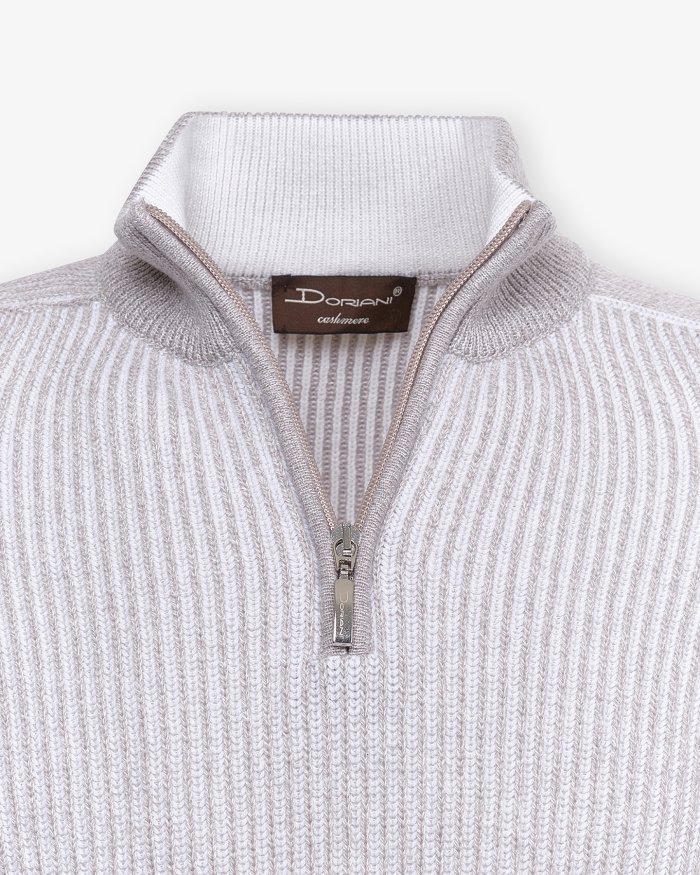 DORIANI CASHMERE Doriani Cashmere - Half zip cashmere - Taupe