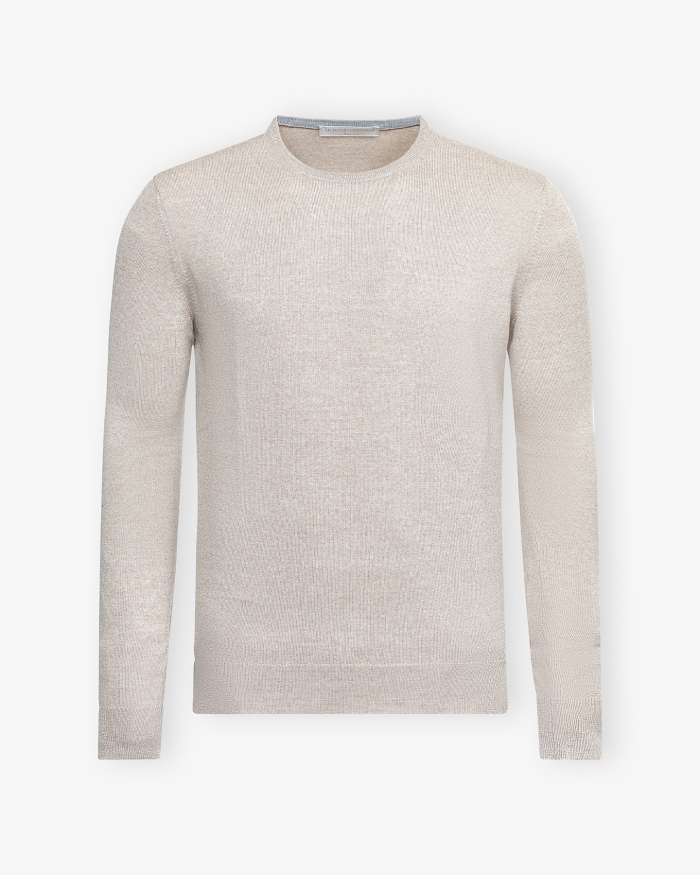 LES HOMMES D'AMSTERDAM LHDA - Round neck virgin wool - Taupe