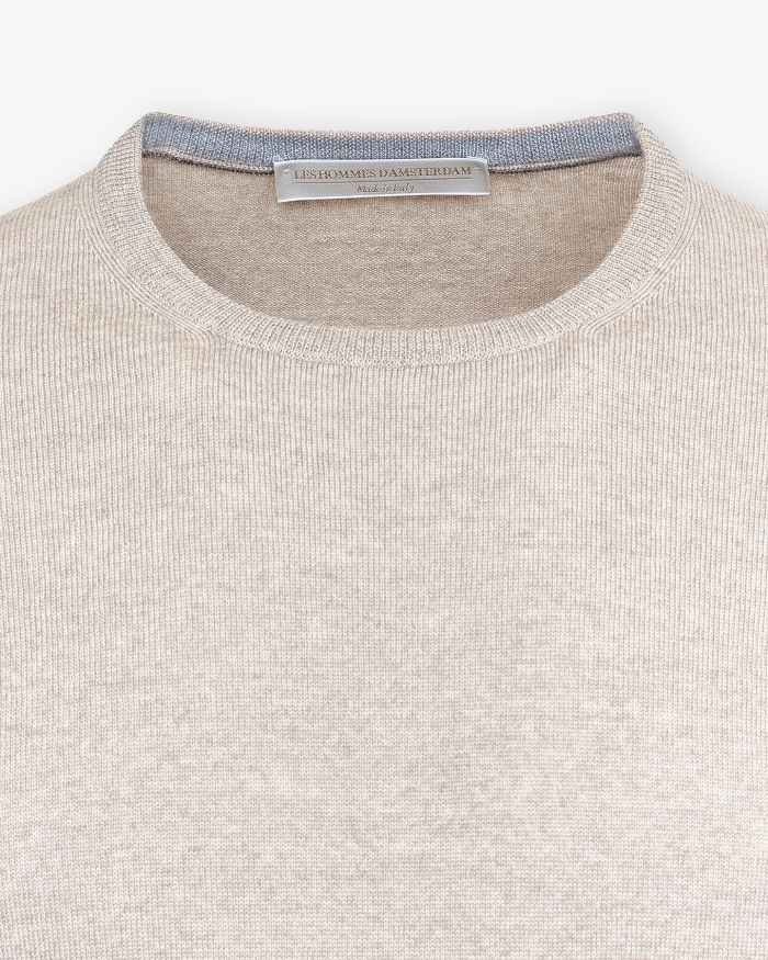 LES HOMMES D'AMSTERDAM LHDA - Round neck virgin wool - Taupe
