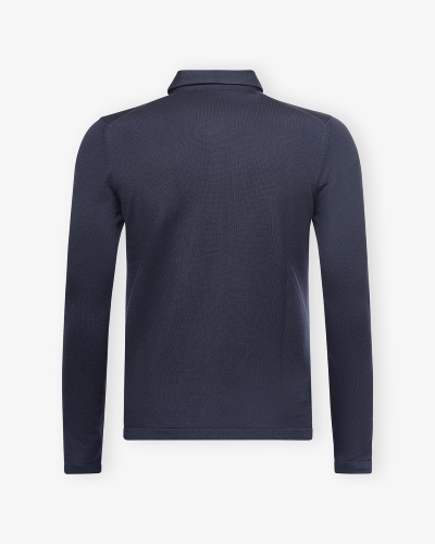 LHDA - Polo shirt long sleeve - Virgin wool - Navy
