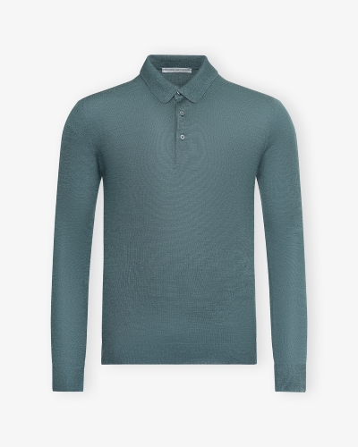LHDA - Polo long sleeve - Wool silk - Green