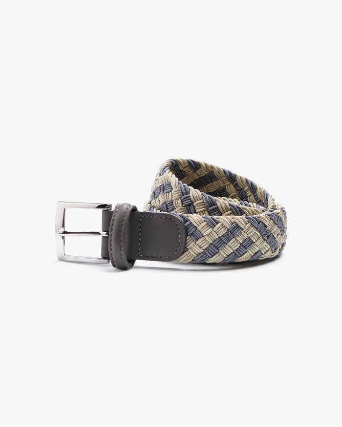 KITON Kiton - Braided belt - Calfskin stretch - Ivory