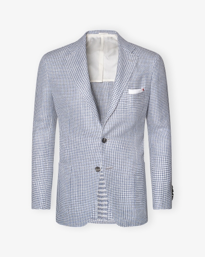 Kiton - Jacket linen silk cotton - Light blue