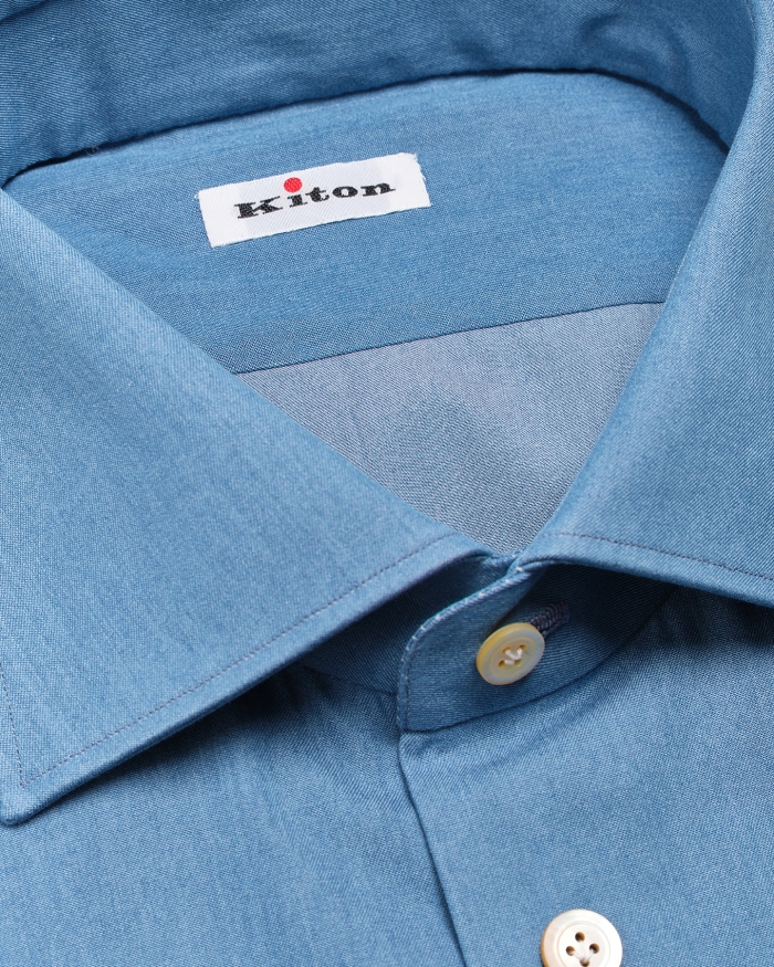 KITON Kiton - Shirt cotton - Jeans blue