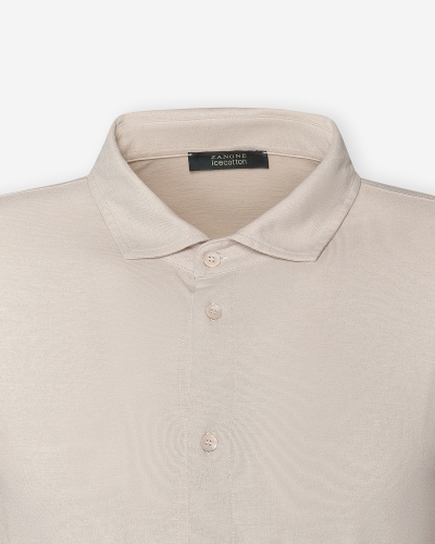 Zanone - Polo shirt long sleeve - Ice cotton - Sand