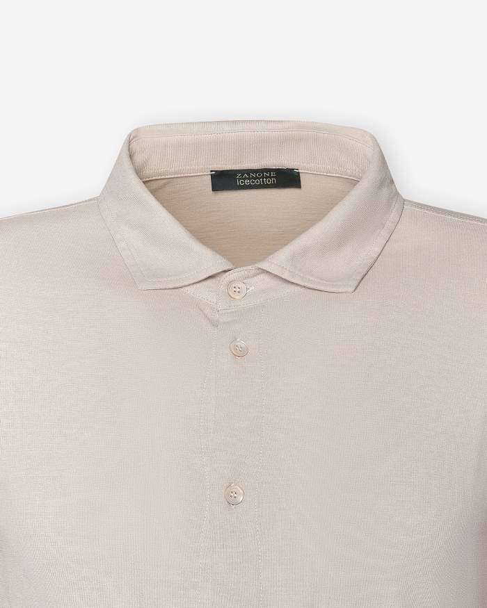 ZANONE Zanone - Polo shirt long sleeve - Ice cotton - Sand