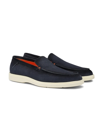 Santoni - Summer loafer calf suede - Navy