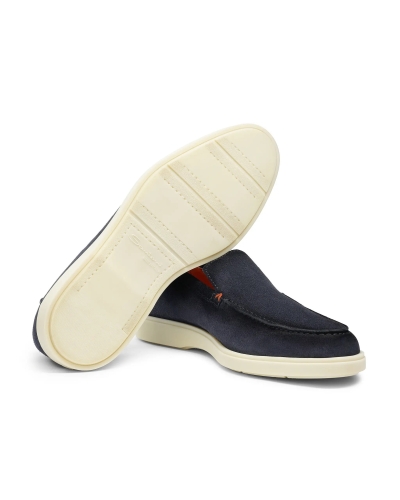 Santoni - Summer loafer calf suede - Navy