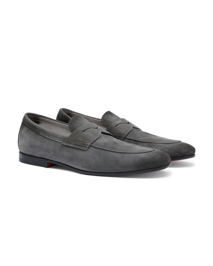 SANTONI Santoni - Suede loafer Goodyear - Carlos - Grey