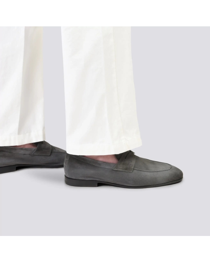SANTONI Santoni - Suede loafer Goodyear - Carlos - Grey