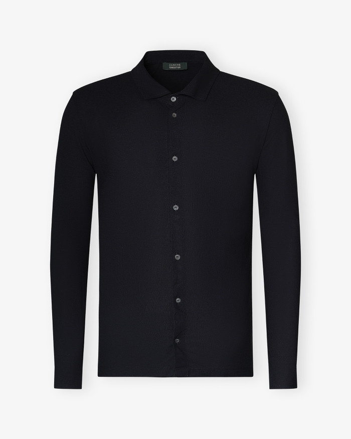ZANONE Zanone - Polo shirt long sleeve - Ice cotton - Navy