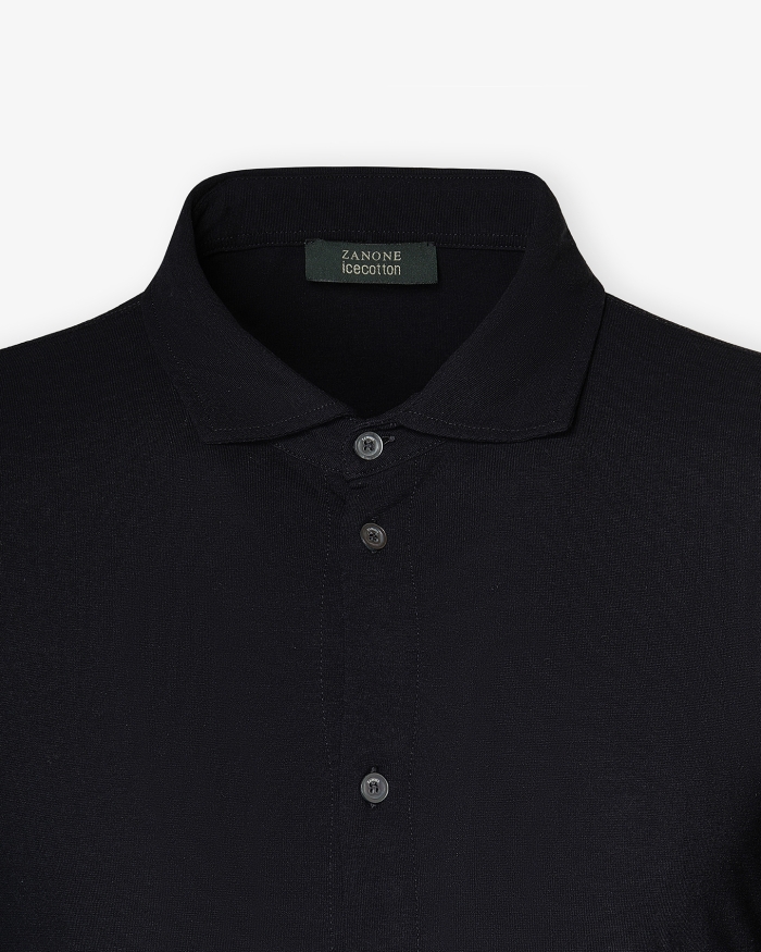 ZANONE Zanone - Polo shirt long sleeve - Ice cotton - Navy