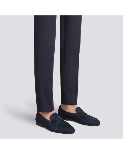 Santoni - Suede goodyear loafer - Carlos - Navy