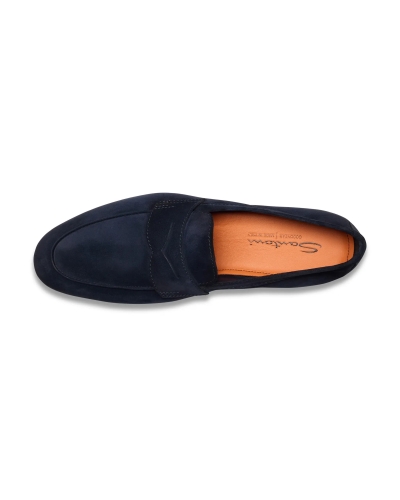 Santoni - Suede goodyear loafer - Carlos - Navy