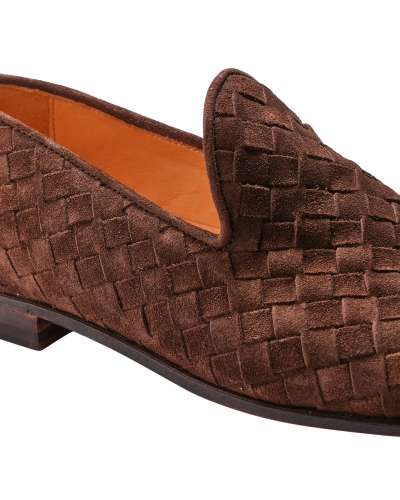 Bontoni - Loafer woven suede - Brown