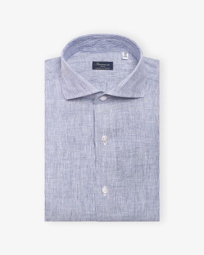 Finamore - Shirt Eduardo Napoli - Thin line d.blue