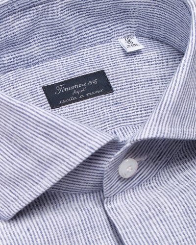 Finamore - Shirt Eduardo Napoli - Thin line d.blue