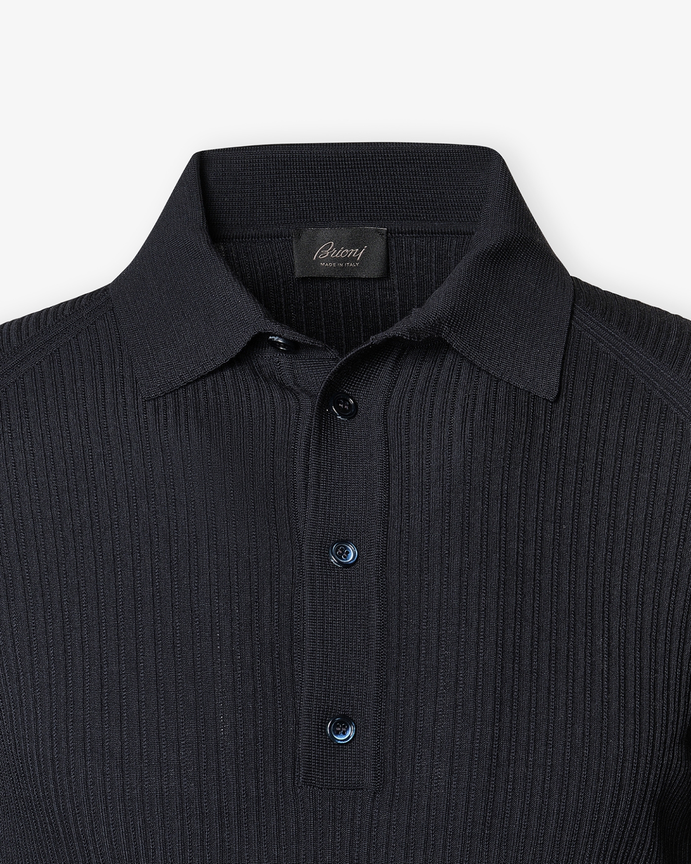 Brioni - Polo long sleeve fine wool - Navy