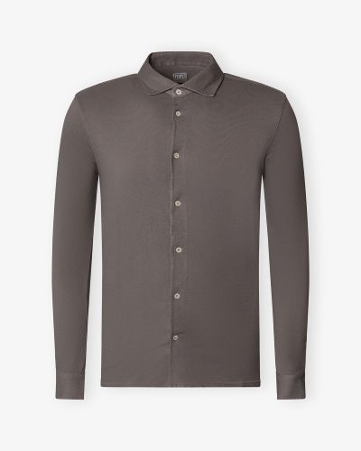 Fedeli - Pique polo long sleeve - Brown