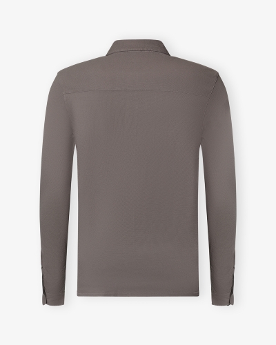 Fedeli - Pique polo long sleeve - Brown