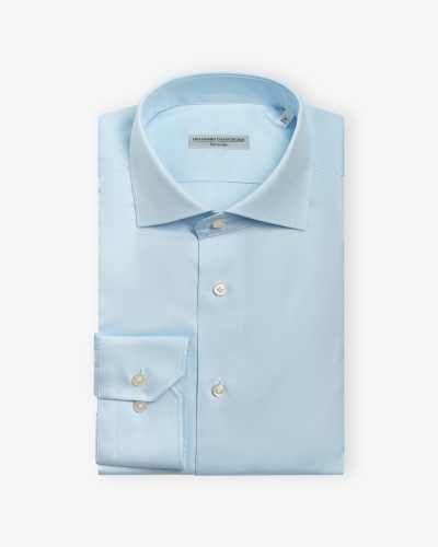 LHDA x Albini - Shirt cotton natural stretch - Light blue