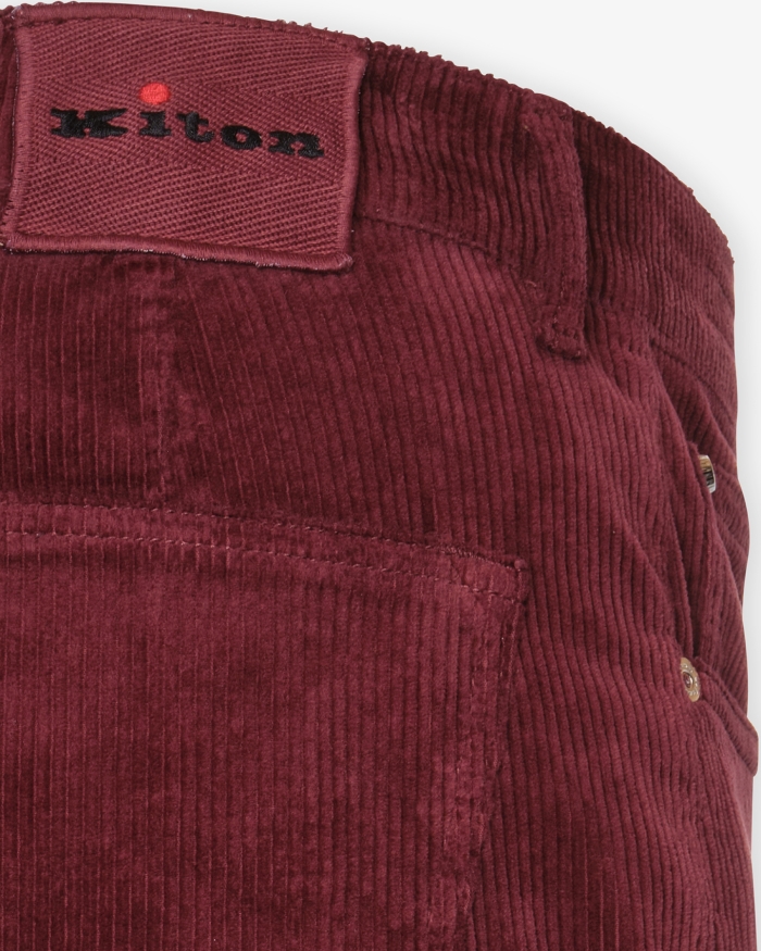 KITON Kiton - Trousers corduroy - Bordeaux