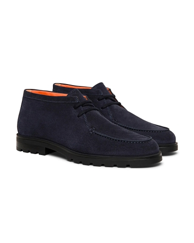 Santoni - Suede desert boot - Navy