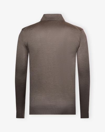 Fedeli - Polo long sleeve cashmere silk - Greige