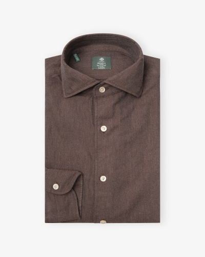 Borrelli Napoli - Shirt washed cotton - Brown