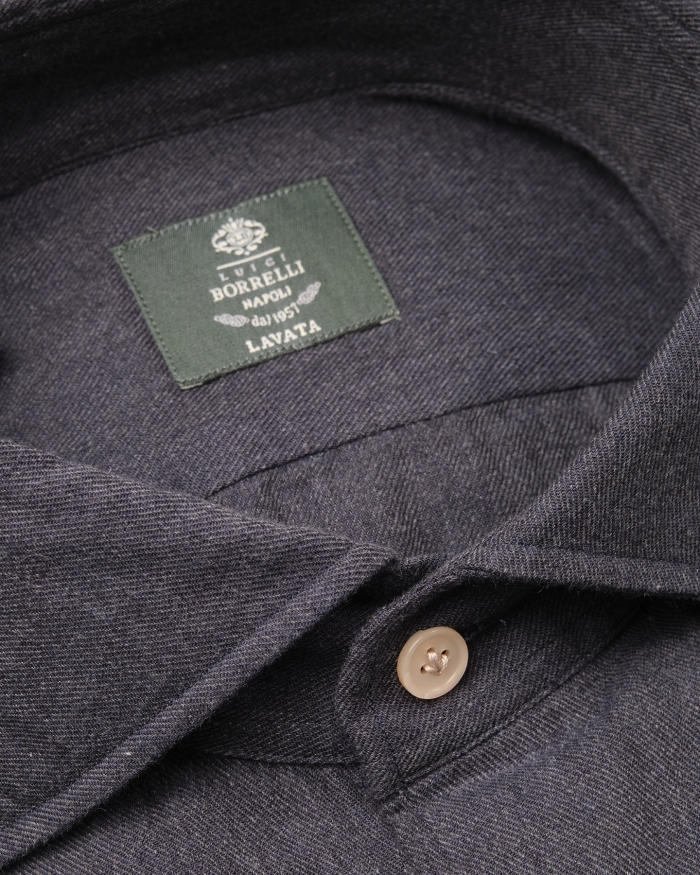BORRELLI NAPOLI Borrelli Napoli - Shirt washed cotton - Navy