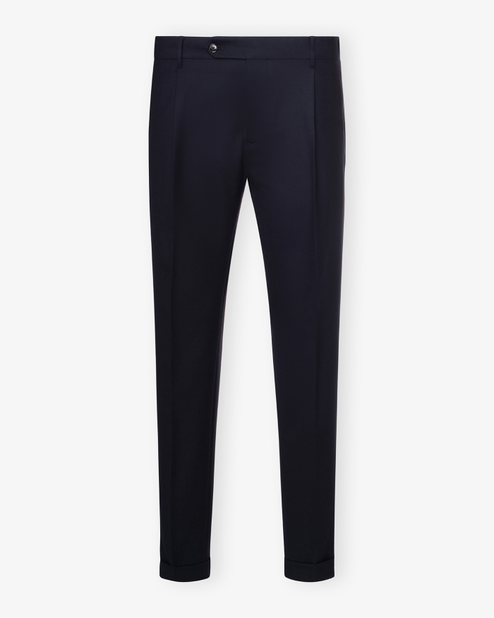 BERWICH Berwich - Trousers retrolong wool - Navy