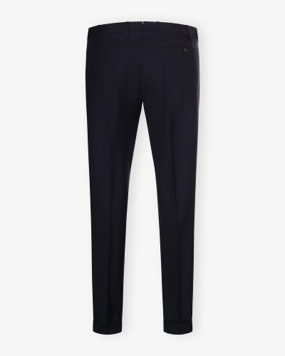 Berwich - Trousers retrolong wool - Navy