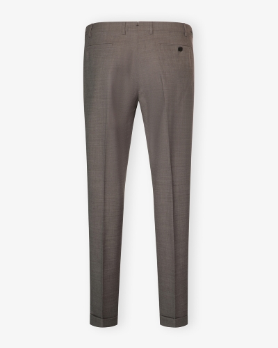 Berwich - Trousers retrolong wool - Greige